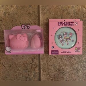 NIB Impressions *Bundle* Hello Kitty LED Compact Mirror & Beauty Blender w case